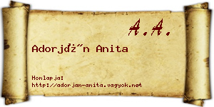 Adorján Anita névjegykártya
