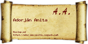 Adorján Anita névjegykártya